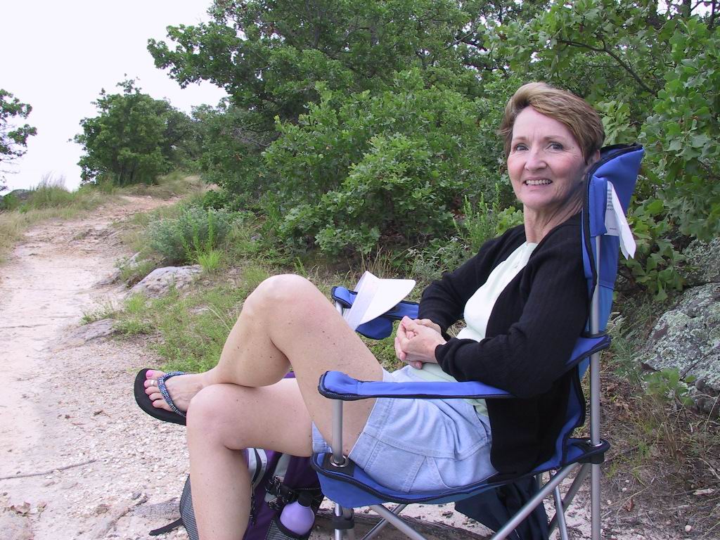 Jeanne in her painting chair